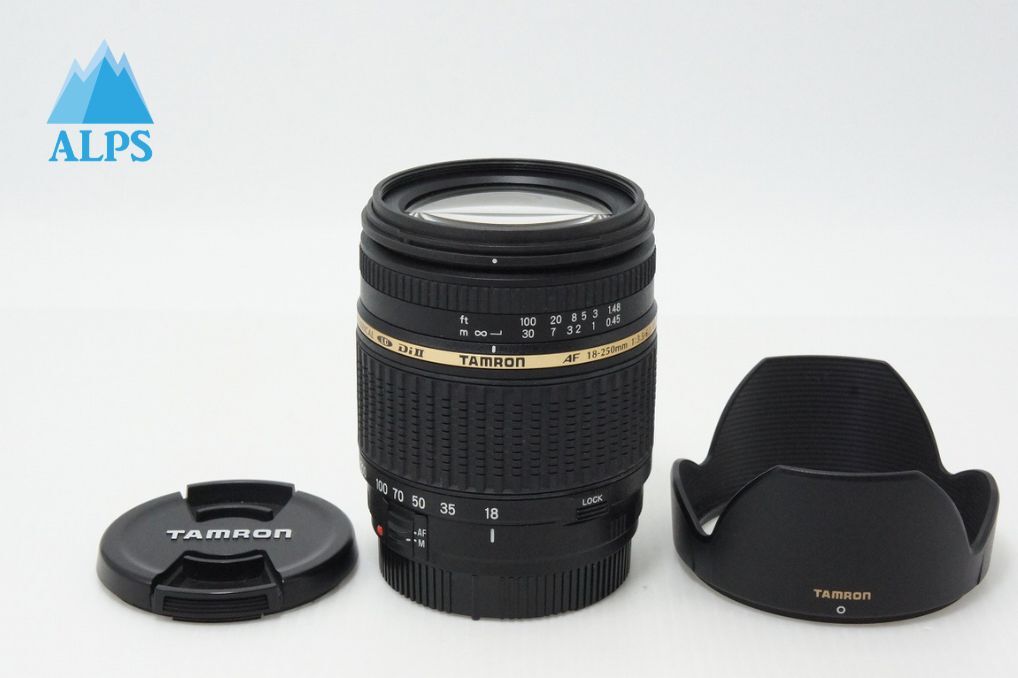 美品 TAMRON AF 18-250mm F3.5-6.3 Di II LD Aspherical IF MACRO A18 Canon EFマウント APS-C フード付 260326d【アルプスカメラ】