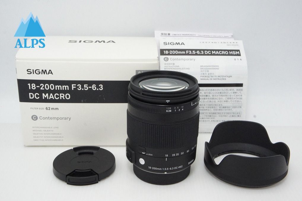 SIGMA シグマ 18-200mm F3.5-6.3 DC MACRO HSM Contemporary PENTAX ペンタックス Kマウント 元箱付 260402c【アルプスカメラ】