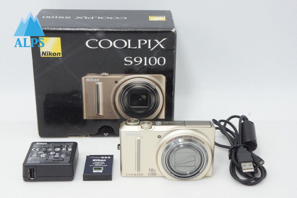 美品 Nikon ニコン COOLPIX S9100 コンパクトデジタルカメラ ソフィアゴールド 元箱付 260319d【アルプスカメラ】