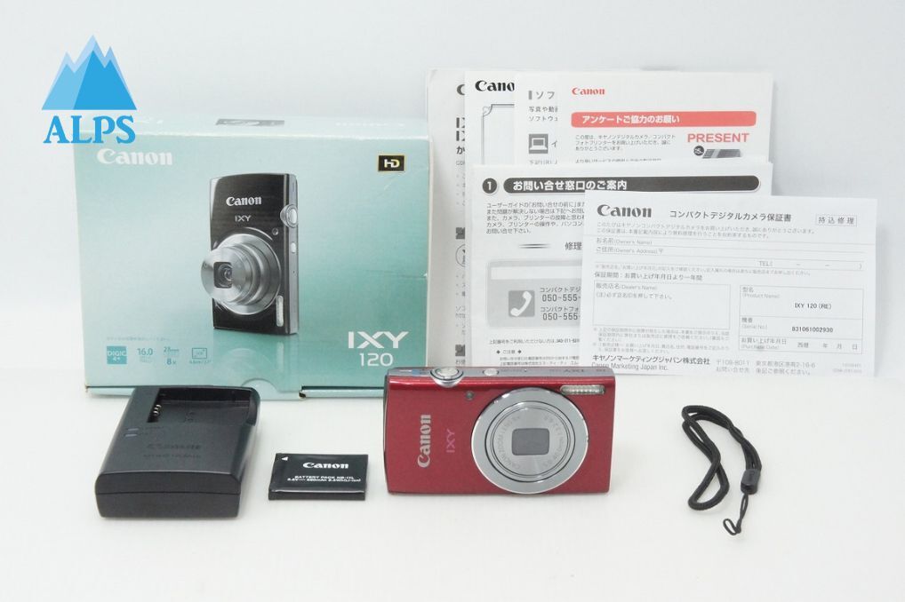 美品 Canon キヤノン IXY 120 コンパクトデジタルカメラ レッド 元箱付 260319v【アルプスカメラ】