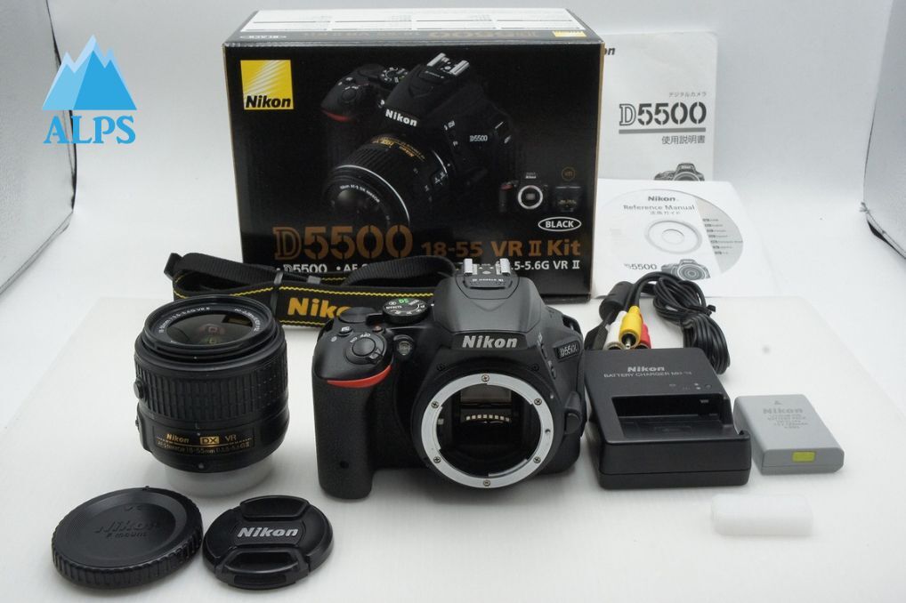良品 Nikon ニコン D5500 + AF-S DX 18-55mm VR II レンズキット デジタル一眼レフカメラ 元箱付 260319bg【アルプスカメラ】