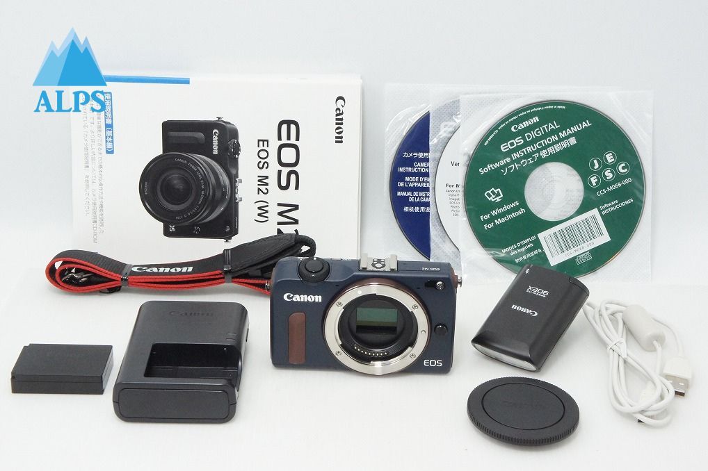 美品 Canon キヤノン EOS M2 ボディ ミラーレス一眼カメラ ベイブルー スピードライト 90EX付 260324i【アルプスカメラ】
