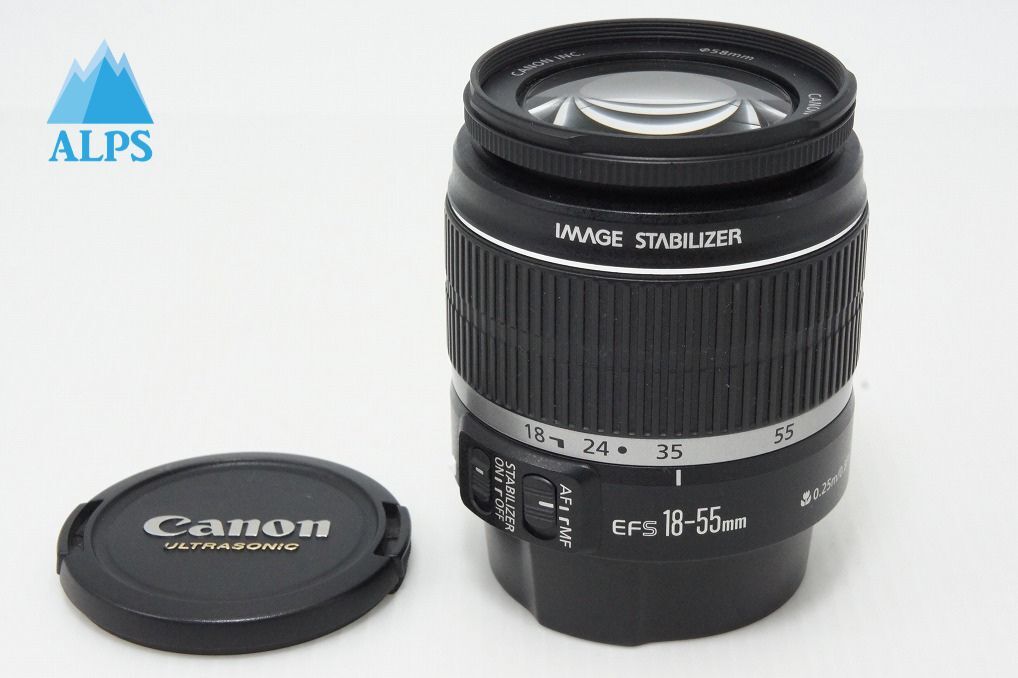 良品 Canon キヤノン EF-S 18-55mm F3.5-5.6 IS APS-C ズームレンズ 260407f【アルプスカメラ】