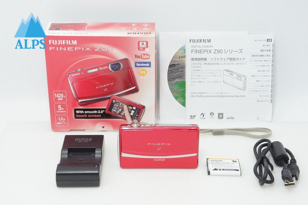 美品 FUJIFILM フジフィルム FinePix Z90 コンパクトデジタルカメラ レッド 元箱付 260401b【アルプスカメラ】
