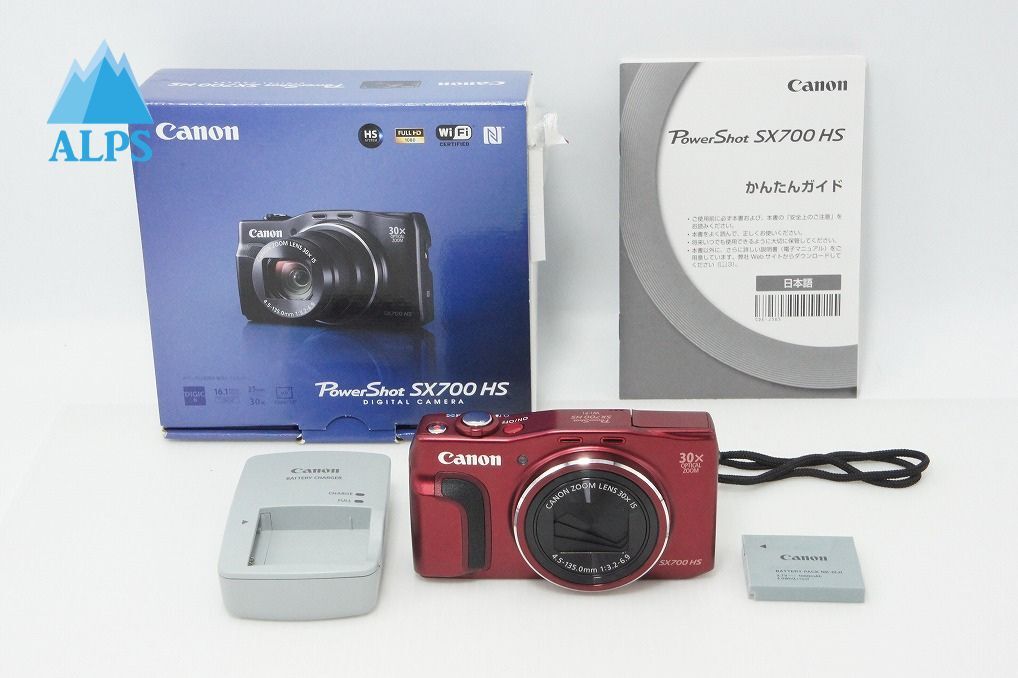 美品 Canon キヤノン PowerShot SX700 HS コンパクトデジタルカメラ レッド 元箱付 260401d【アルプスカメラ】