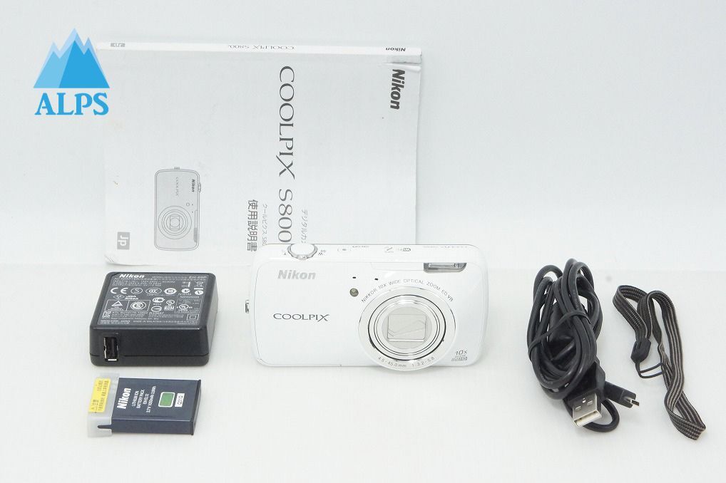 美品 Nikon ニコン COOLPIX S800c コンパクトデジタルカメラ ホワイト 260408o【アルプスカメラ】