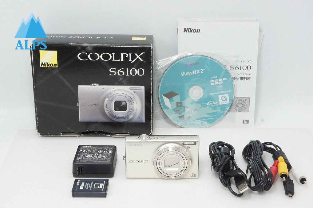 美品 Nikon ニコン COOLPIX S6100 コンパクトデジタルカメラ シャンパンシルバー 元箱付 260408i【アルプスカメラ】