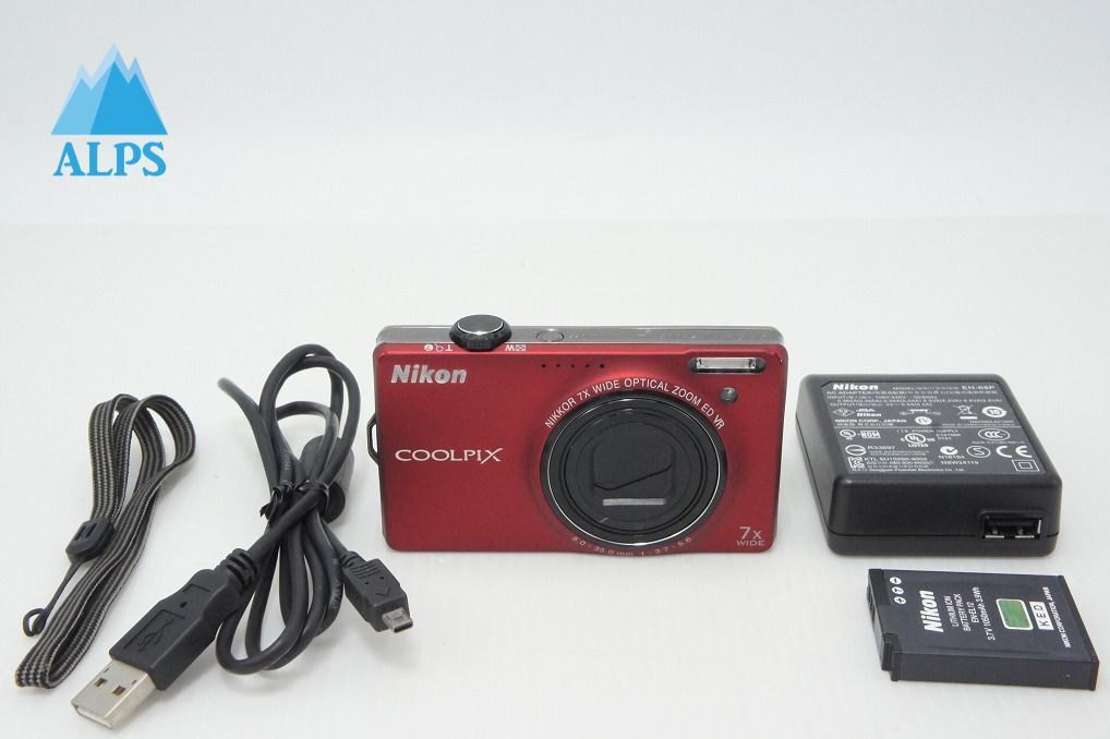 良品 Nikon ニコン COOLPIX S6000 コンパクトデジタルカメラ フラッシュレッド 260409g【アルプスカメラ】