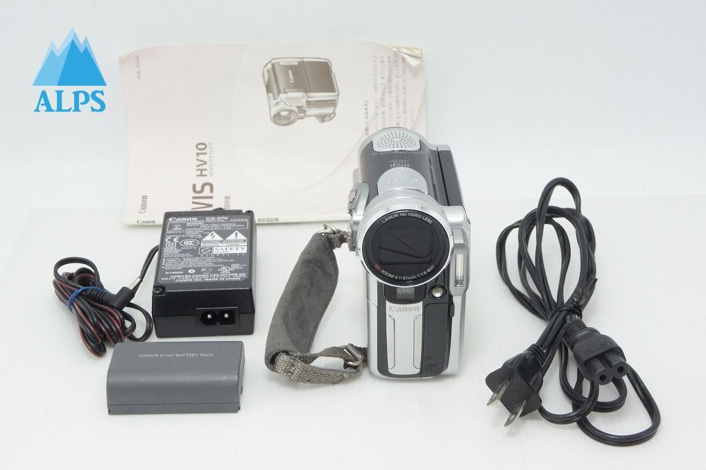 良品 Canon キヤノン iVIS HV10 デジタルビデオカメラ バーニッシュシルバー 260413u【アルプスカメラ】