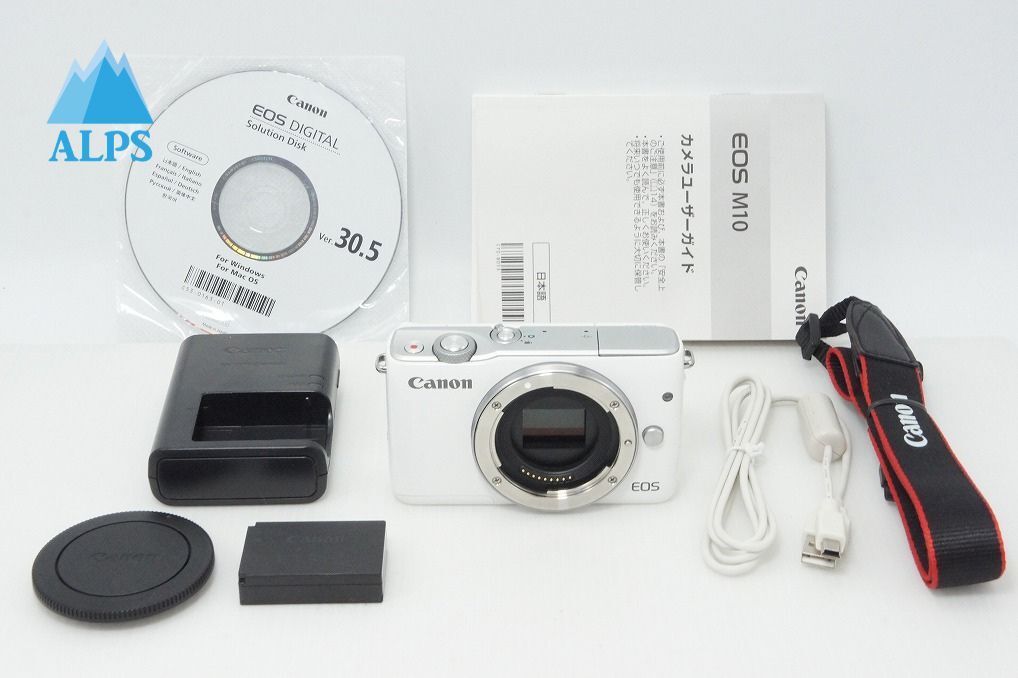 美品 Canon キヤノン EOS M10 ボディ ミラーレス一眼カメラ ホワイト 260413g【アルプスカメラ】