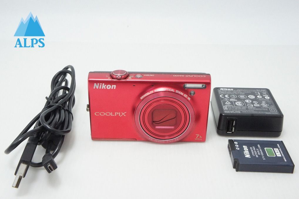 Nikon ニコン COOLPIX S6100 コンパクトデジタルカメラ スーパーレッド 260413n【アルプスカメラ】