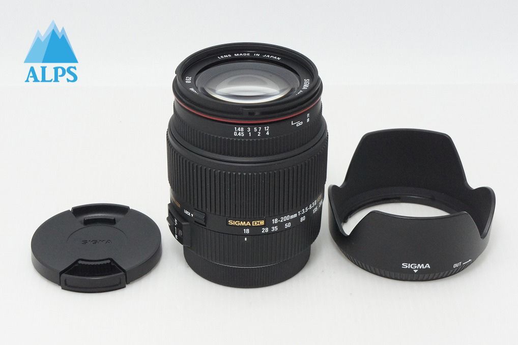 美品 SIGMA シグマ 18-200mm F3.5-6.3 II DC OS HSM APS-C Canon キヤノン EFマウント ズームレンズ フード付 260414t【アルプスカメラ】