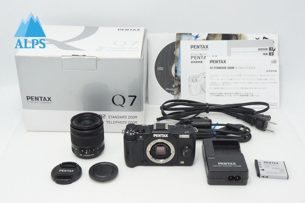 美品 PENTAX Q7 ズームレンズキット [標準ズーム 02 STANDARD ZOOM] ミラーレス一眼カメラ ブラック 元箱付 260416r【アルプスカメラ】
