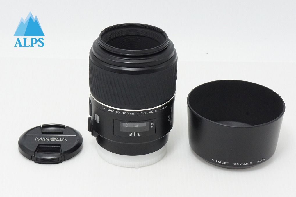 美品 MINOLTA ミノルタ AF 100mm F2.8 D MACRO SONY ソニー αマウント 単焦点レンズ フード付 260417p【アルプスカメラ】