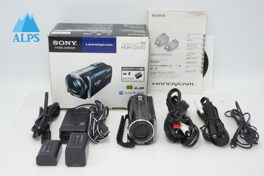 美品 SONY ソニー HDR-CX170 デジタルビデオカメラ ブラック 元箱付 260420s【アルプスカメラ】