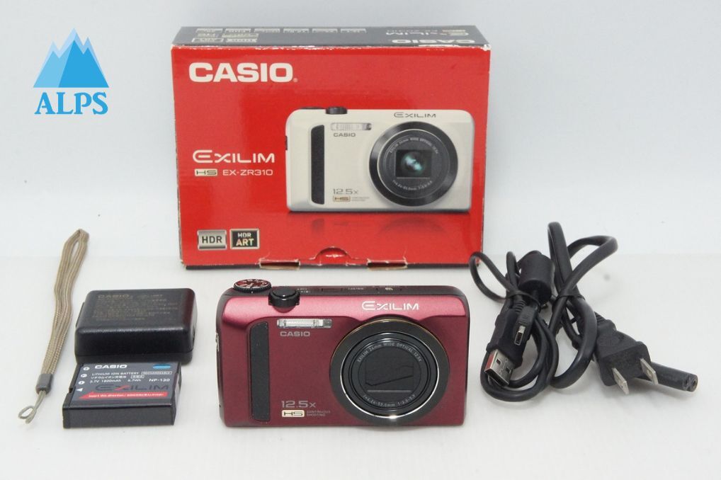 美品 CASIO カシオ EXILIM EX-ZR310 コンパクトデジタルカメラ レッド 元箱付 260420e【アルプスカメラ】