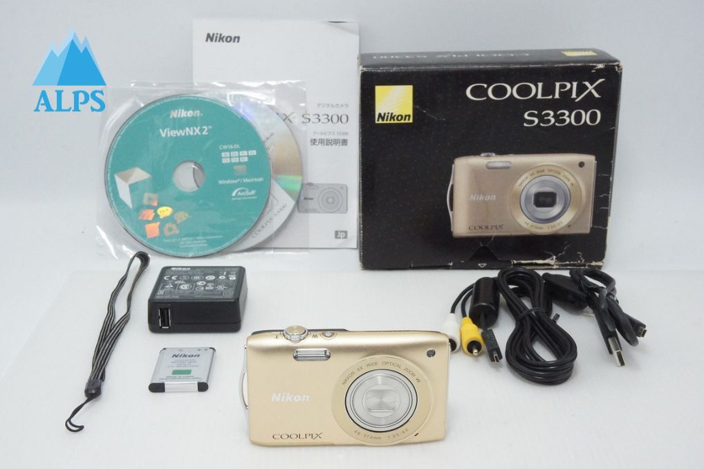 美品 Nikon ニコン COOLPIX S3300 コンパクトデジタルカメラ スイートゴールド 元箱付 260420d【アルプスカメラ】