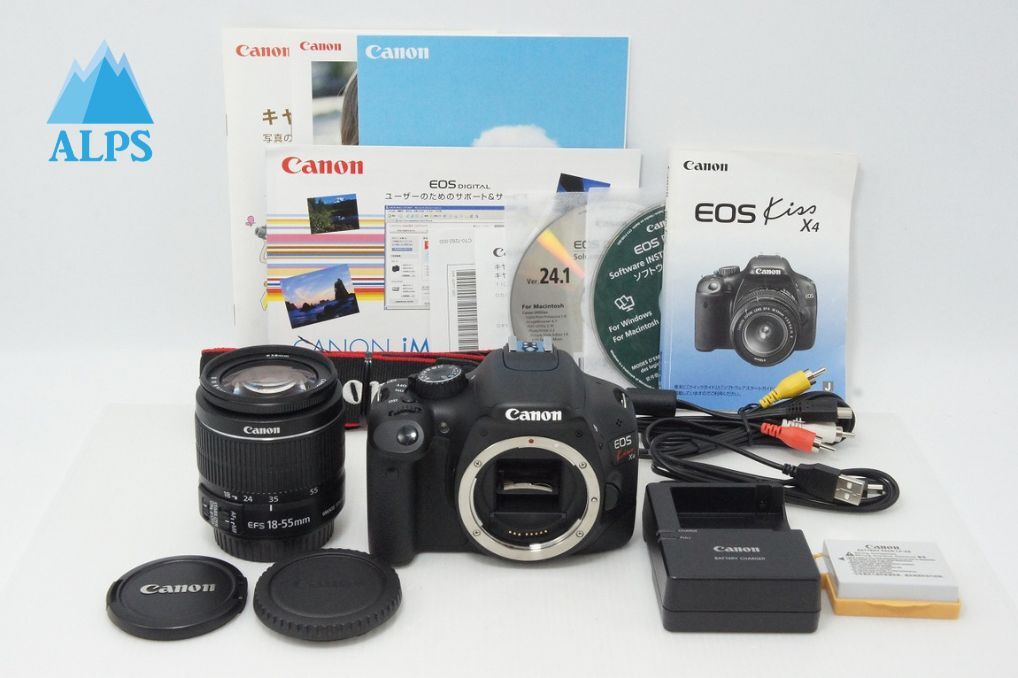 良品 Canon キヤノン EOS Kiss X4 ボディ ＋ EF-S 18-55mm F3.5-5.6 IS II デジタル一眼レフカメラ 260418e【アルプスカメラ】