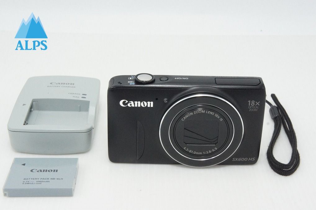 良品 Canon キヤノン PowerShot SX600 HS コンパクトデジタルカメラ ブラック 260423b【アルプスカメラ】