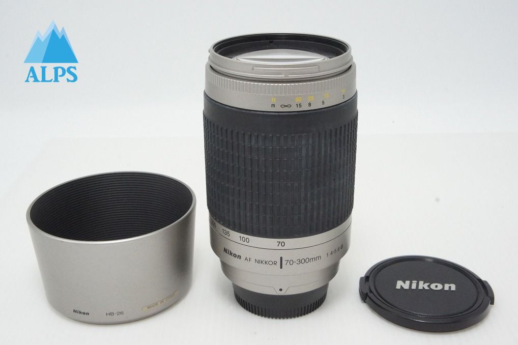 Nikon ニコン AF ZOOM NIKKOR 70-300mm F4-5.6G シルバー ズームレンズ フード付 260424m【アルプスカメラ】