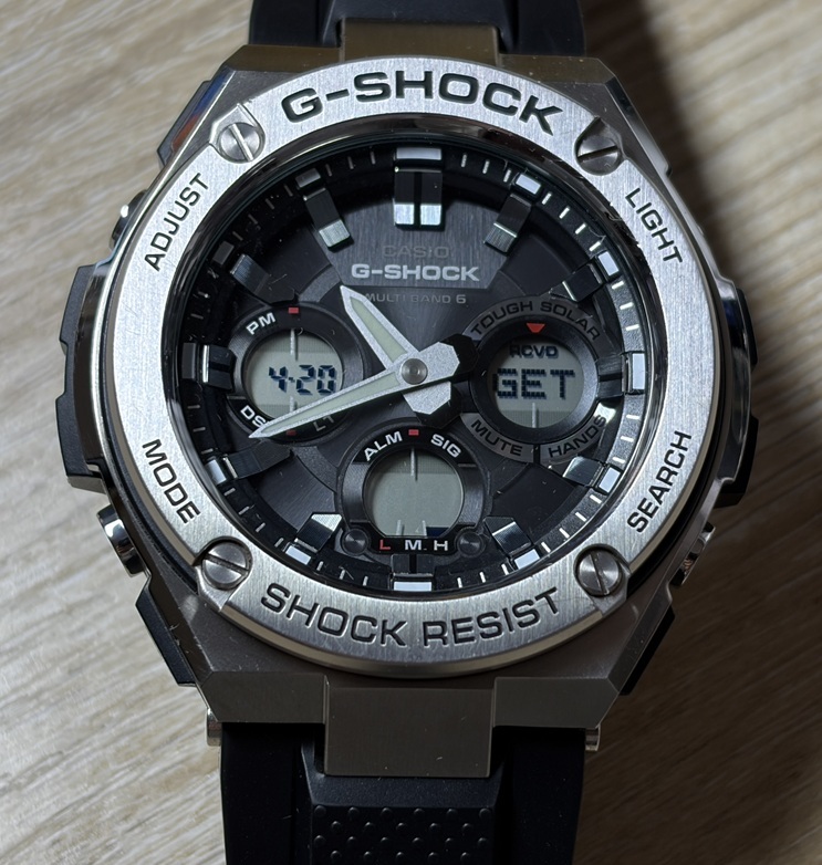美品！送料３９０円～カシオ ジーショック GST-W110-1AJF 電波ソーラ メタルバンド マルチバンド６ G-SHOCK G-STEEL レターパックプラスOK
