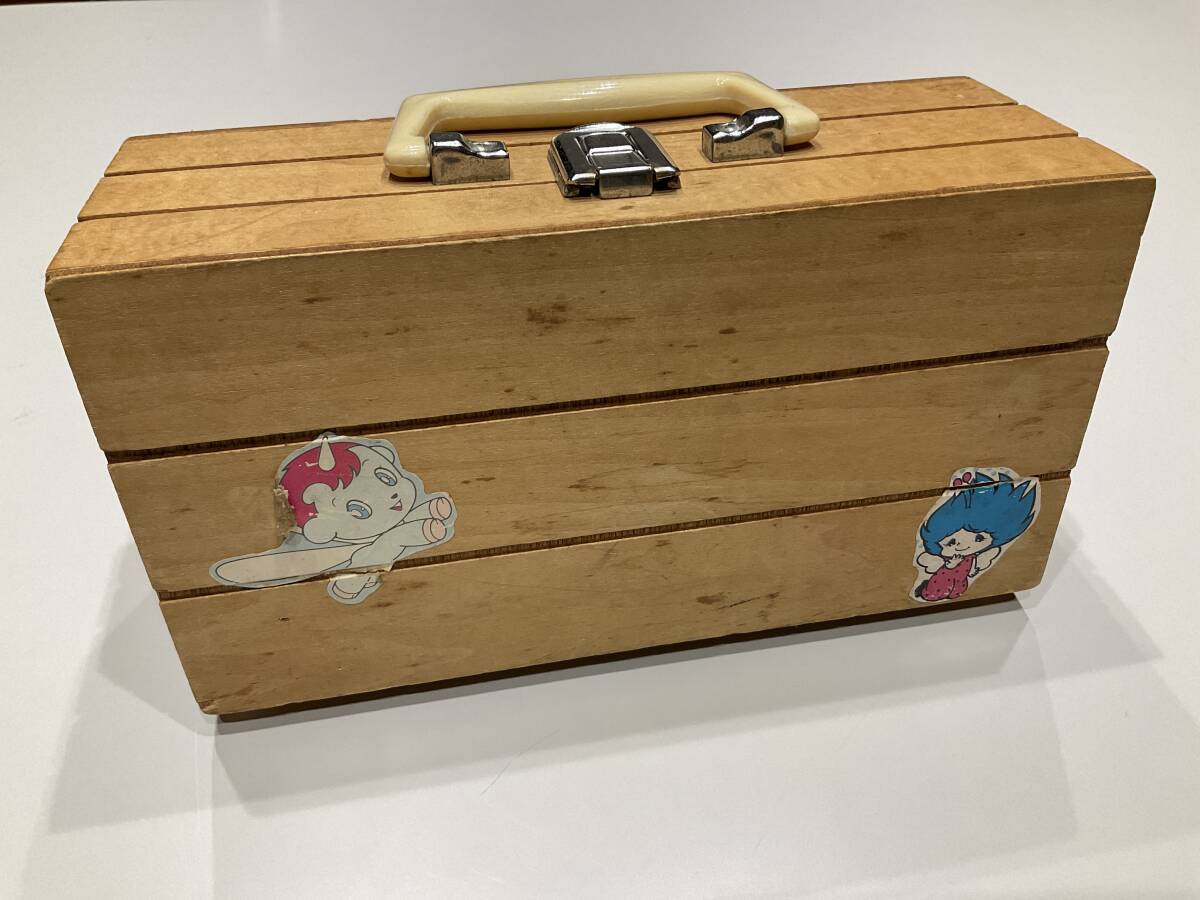 木製トランクケース　カセットケース　ツールボックス　収納ボックス　ヴィンテージ　レトロ　昭和レトロ　トランク