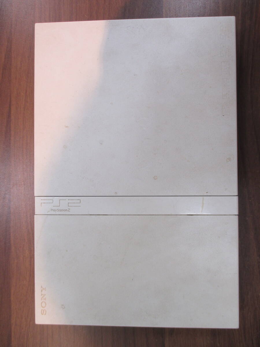 ●#44299　【中古品】SONY ソニーSCPH-70000 Playstation2 PS2 本体 薄型 ホワイト　今すぐ遊べるセット