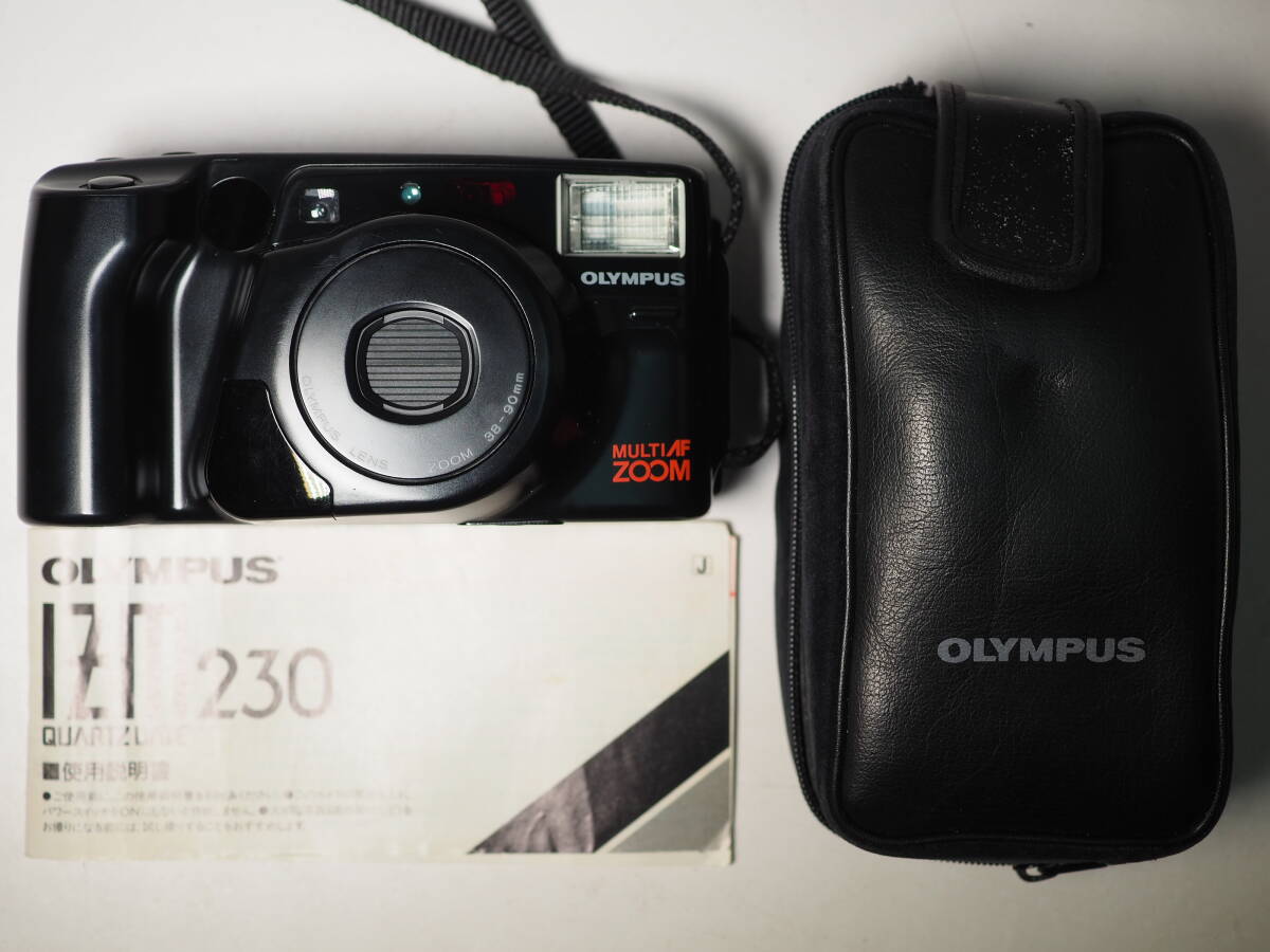 美品 OLYMPUS オリンパス IZM 230 QUARTZDATE ZOOM 38-90mm コンパクトフィルムカメラ 取説付き　電池付