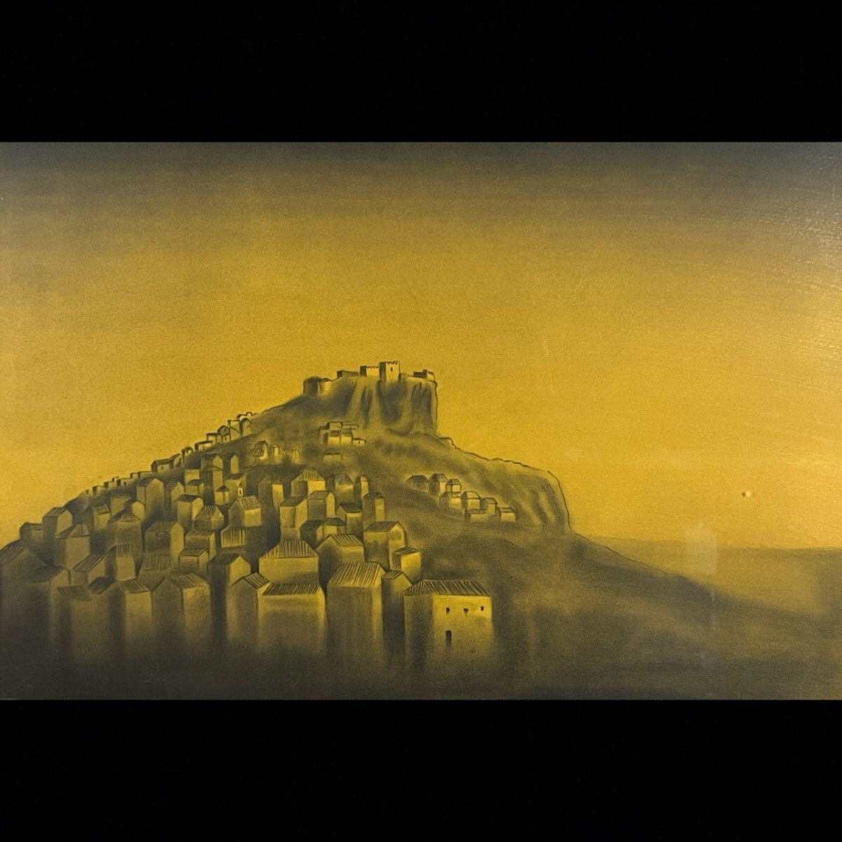 真作保証 元村平「風景画」1/150 リトグラフ 直筆サイン 額装[麌]