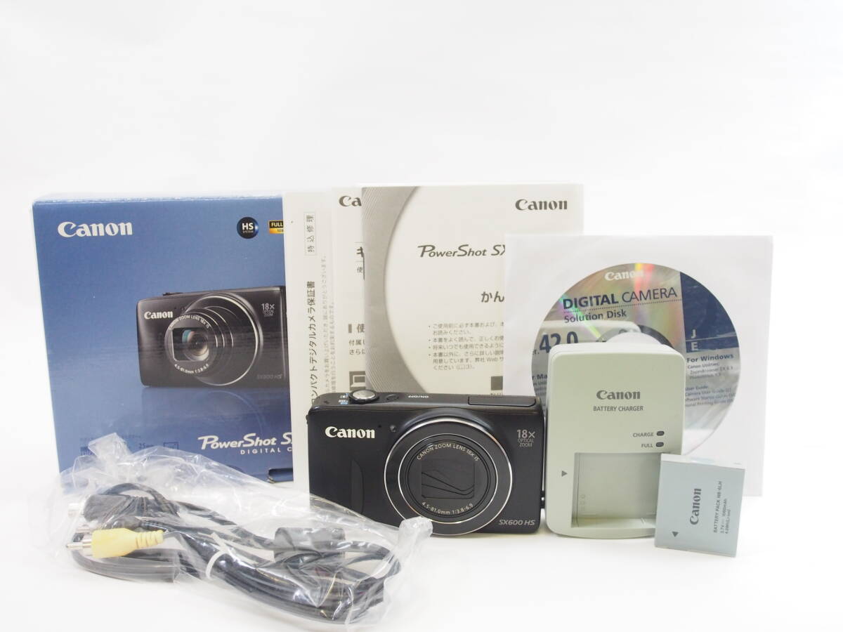 【外観美品】◎Canon キヤノン PowerShot SX600 HS コンパクトデジタルカメラ（元箱・取説付）