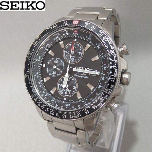 ★SEIKO PROSPEX SKY Professional SBDL001 ソーラー クロノグラフ 腕時計 V172-0AC0 スカイプロフェッショナル プロスペックス セイコー★