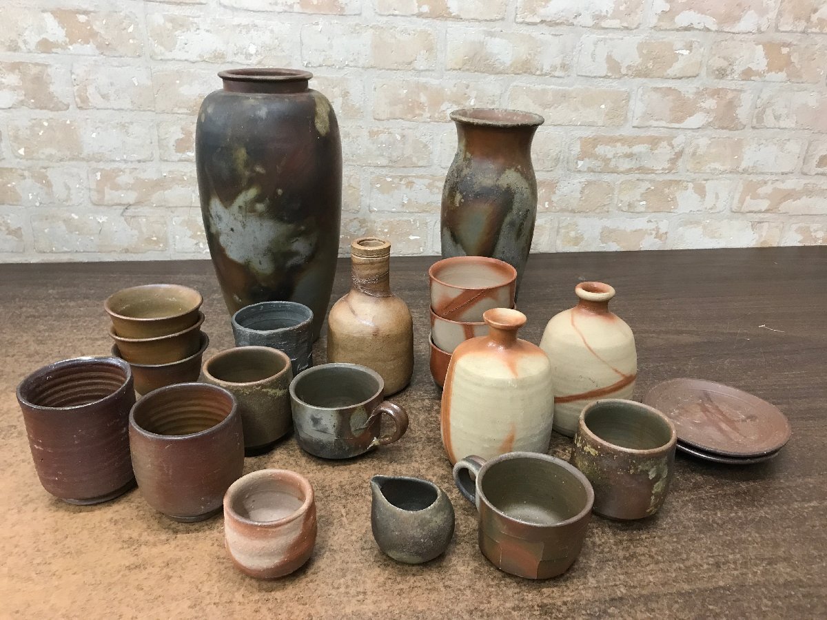 ☆中古品☆　備前焼　まとめ売り　花瓶　酒器　湯呑