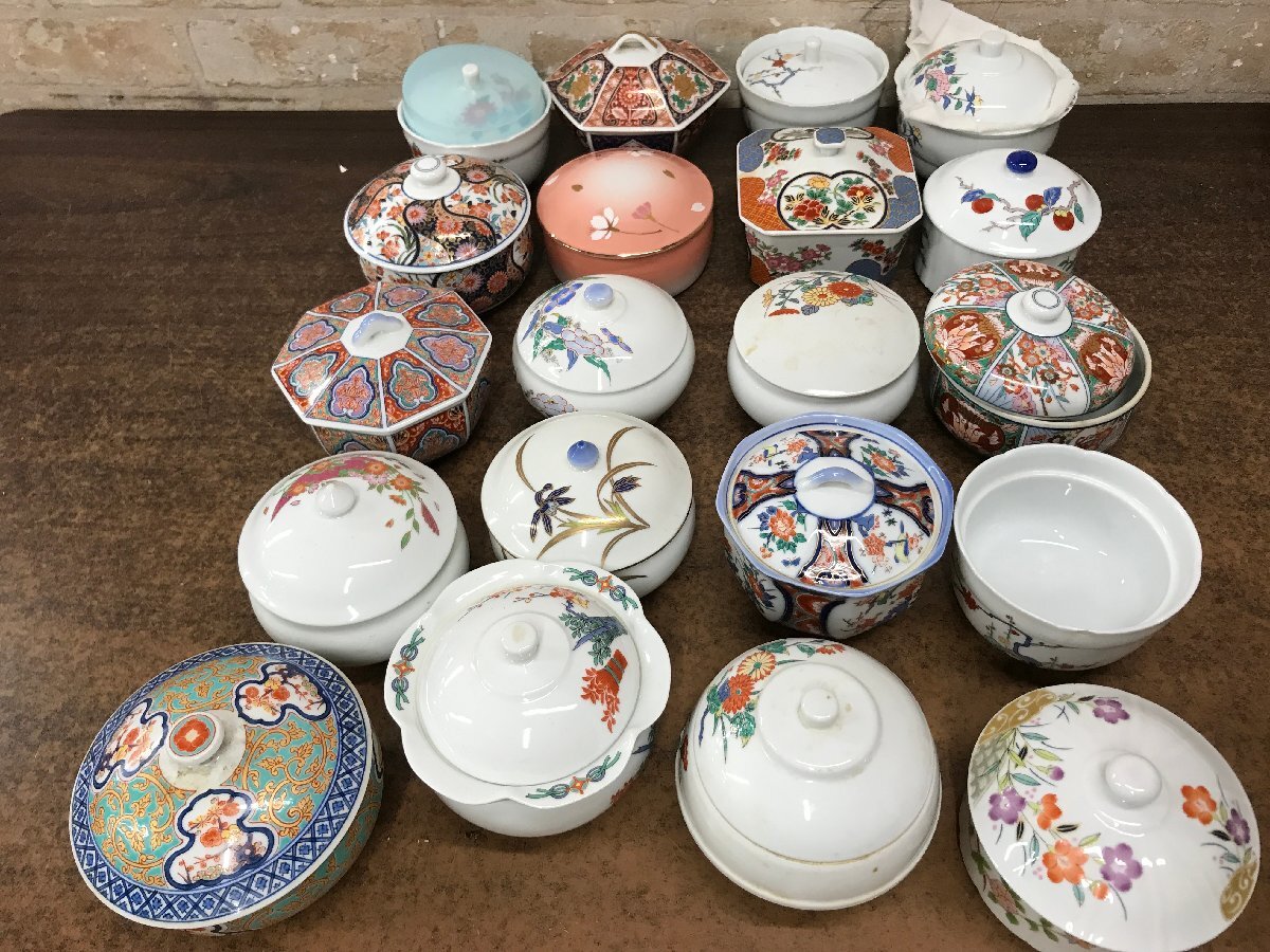 ☆中古品☆　①　有田焼　錦松梅　蓋物　まとめ売り　蓋付き茶碗　茶器