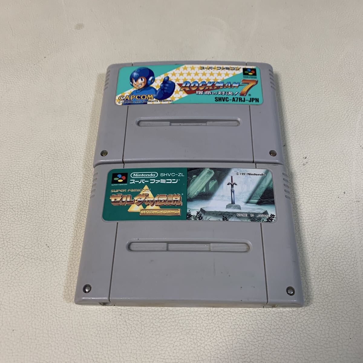 ☆IS-0403う60 スーパーファミコン ゲームソフト SFC ゼルダの伝説 神々のトライフォース ロックマン7 まとめ売り 動作未確認☆