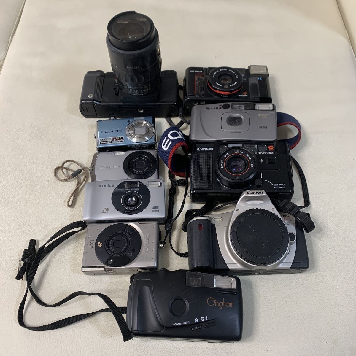 ☆IS-0403し100 Canon Nikon OLYMPUS FUJIFILM PENTAX フィルムカメラ デジタルカメラ 一眼レフカメラ まとめ売り 動作未確認☆