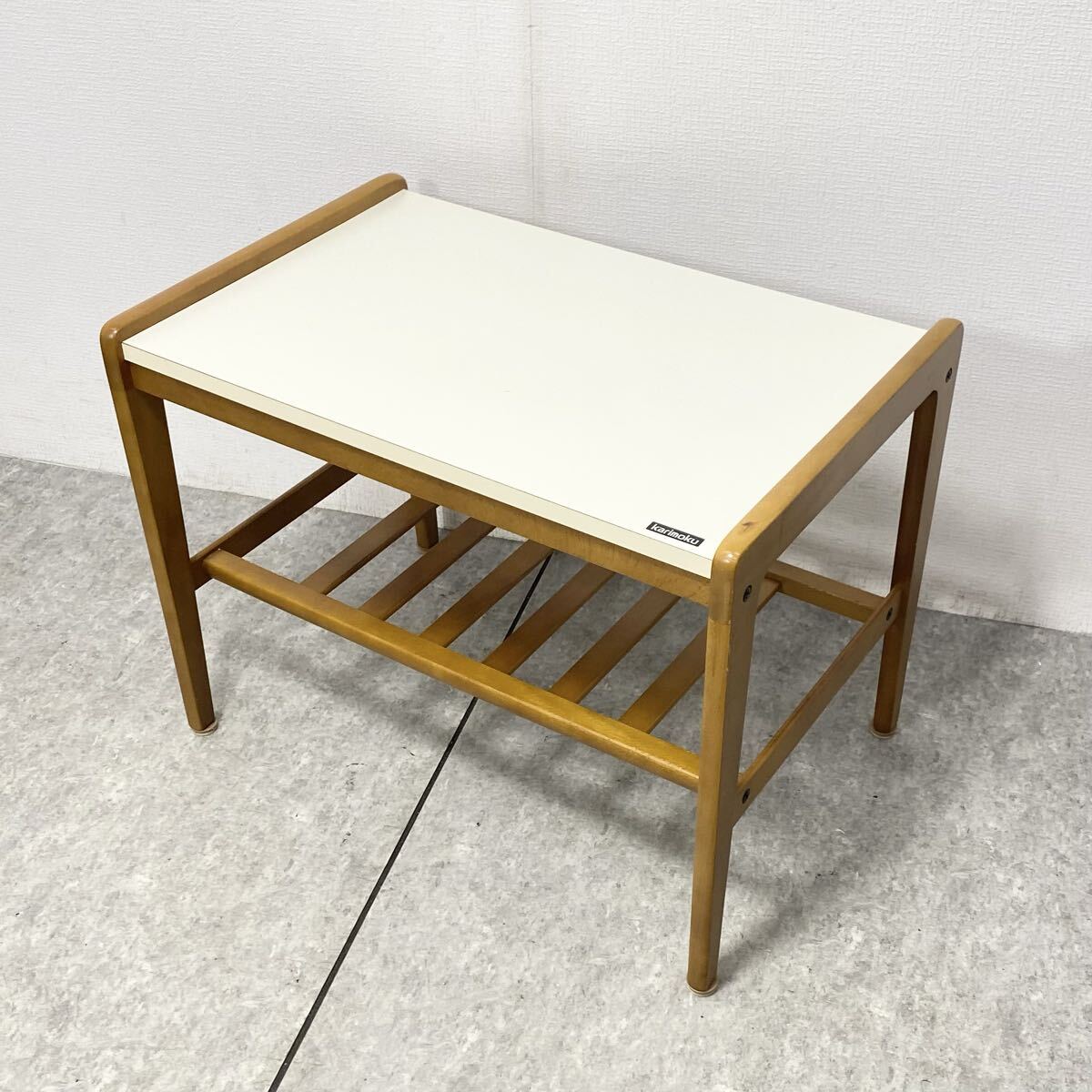 ● karimoku カリモク コーヒーテーブル サイドテーブル ローテーブル センターテーブル ホワイト レトロ 机 木製 テーブル ●26040301Y