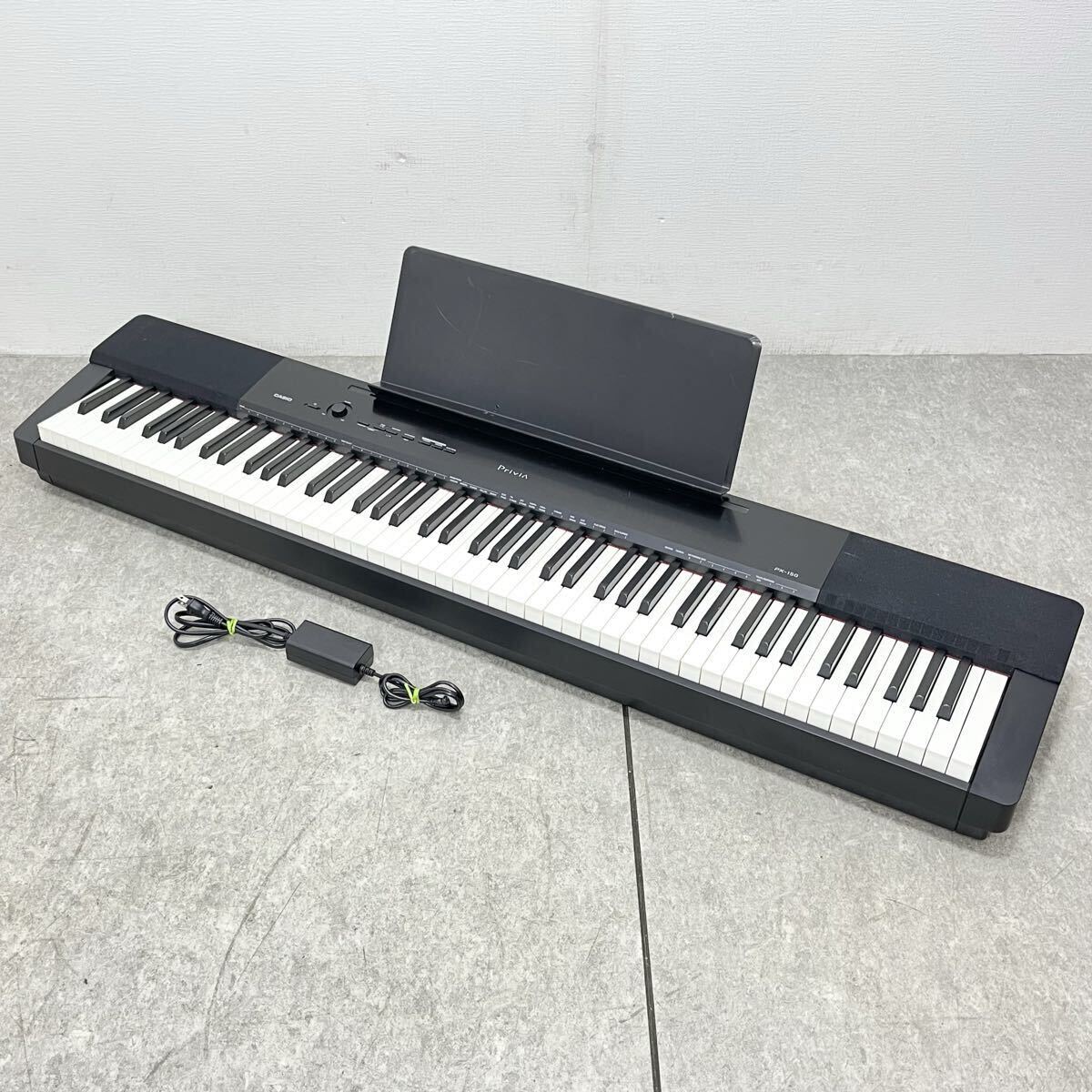 □ CASIO カシオ Privia 電子ピアノ PX-150BK 譜面台 キーボード 鍵盤楽器 ブラック 2012年製 アダプター互換品 動作確認済 □26041303SM