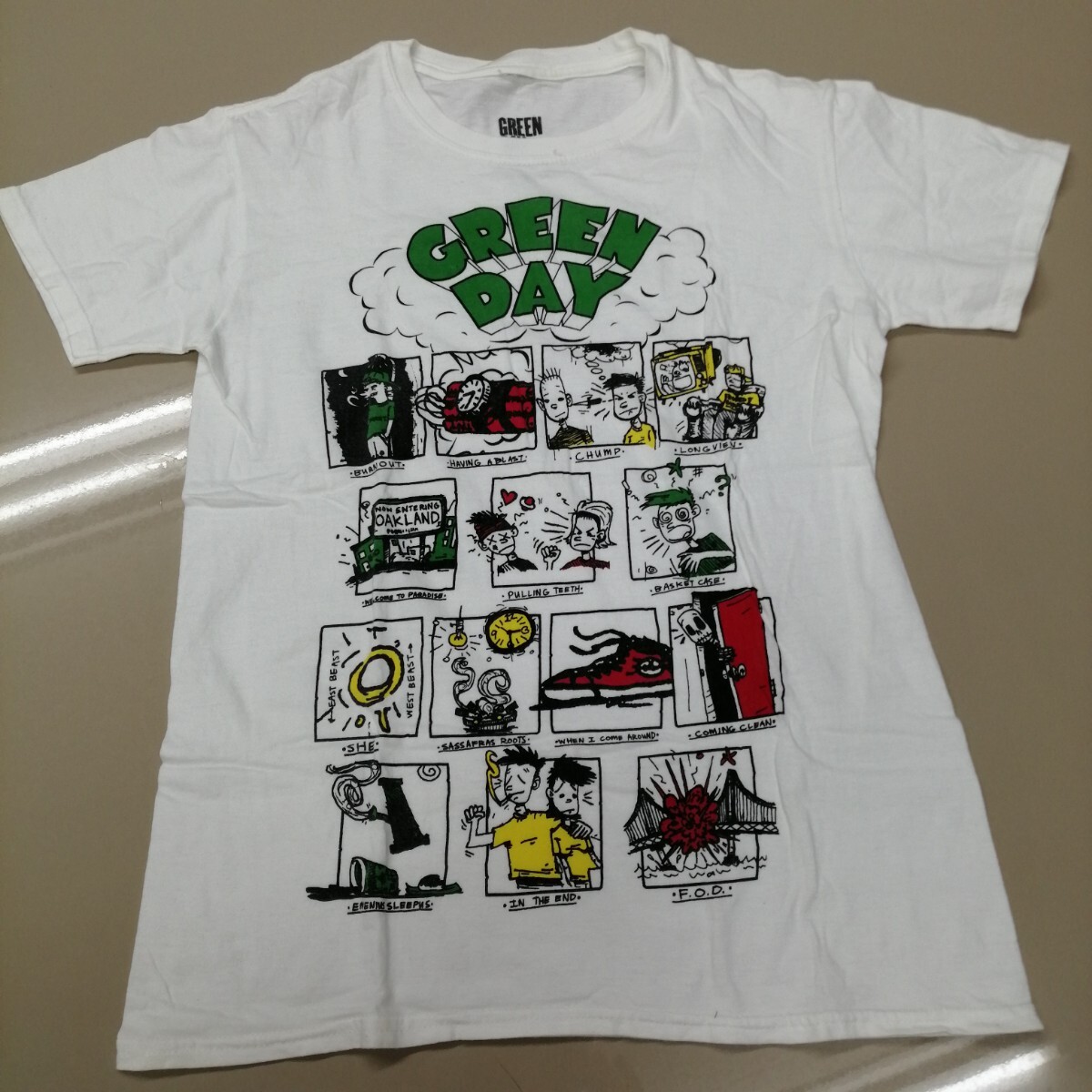 F04 バンドTシャツ　グリーンデイ　GREEN DAY 白　