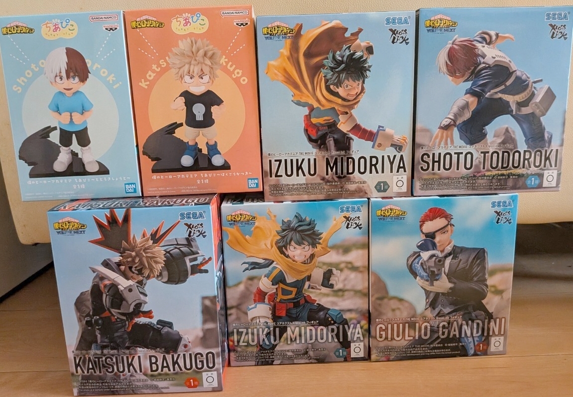僕のヒーローアカデミア フィギュア　 緑谷出久　 爆豪勝己　 轟焦凍　ジュリオ　ヒロアカフィギュア XrossLink　ちあぴこ