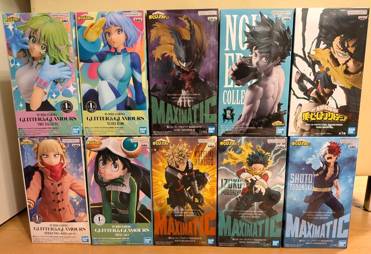 僕のヒーローアカデミア フィギュア 緑谷出久 　爆豪勝己 　轟焦凍 GLITTER GLAMOURS　 MAXIMATIC トガヒミコ【未開封】計10体