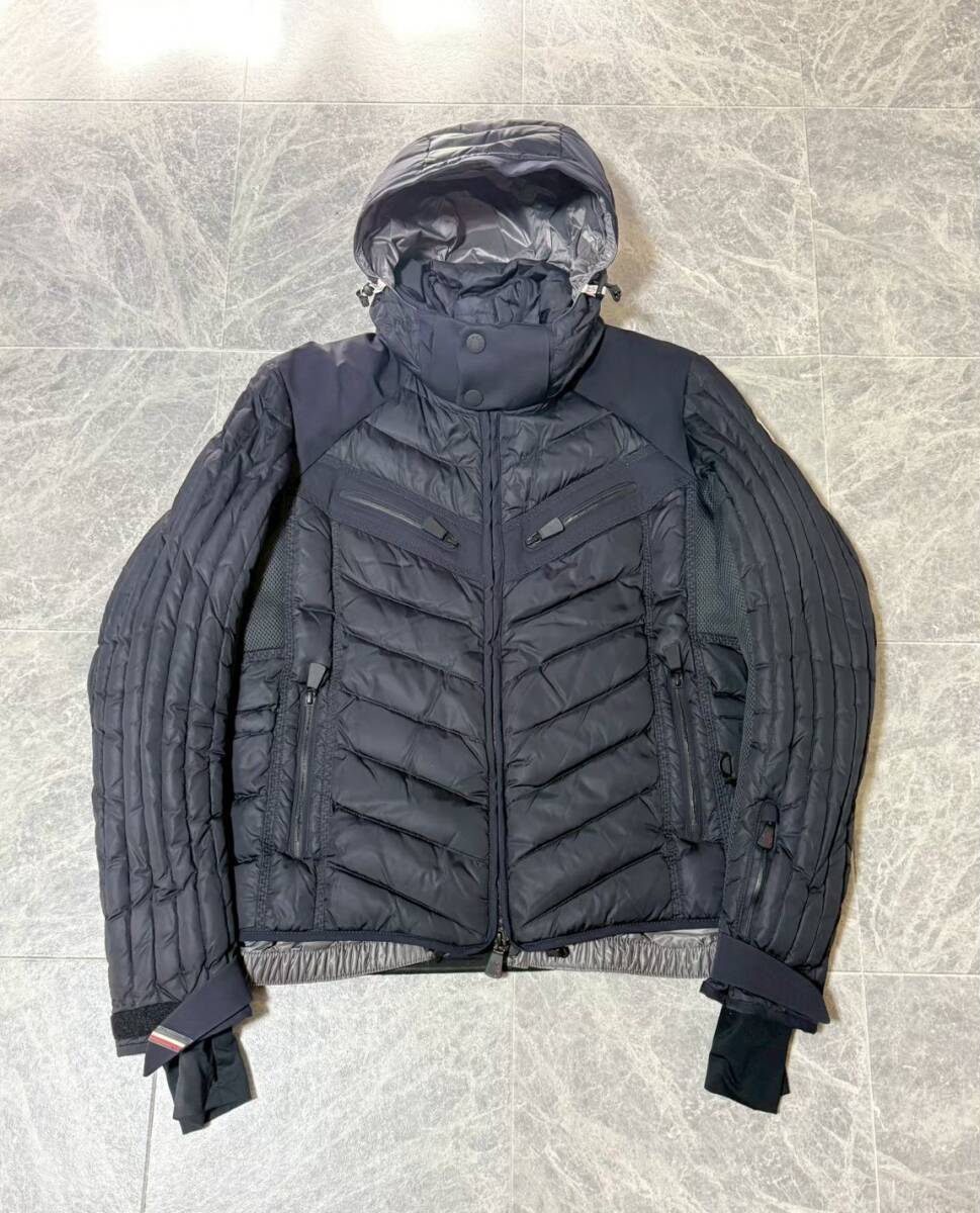 MONCLER GRENOBLE Gaillarde モンクレール グルノーブル ナイロン メッシュ 切り替え フード付 ダウン ジャケット 指ぬき テック サイズ1