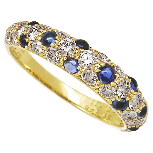 ギメル ベリー サファイア0.436ct ダイヤ0.711ct リング K18YG 11.5号 新品仕上げ済み♪送料無料・返品可♪