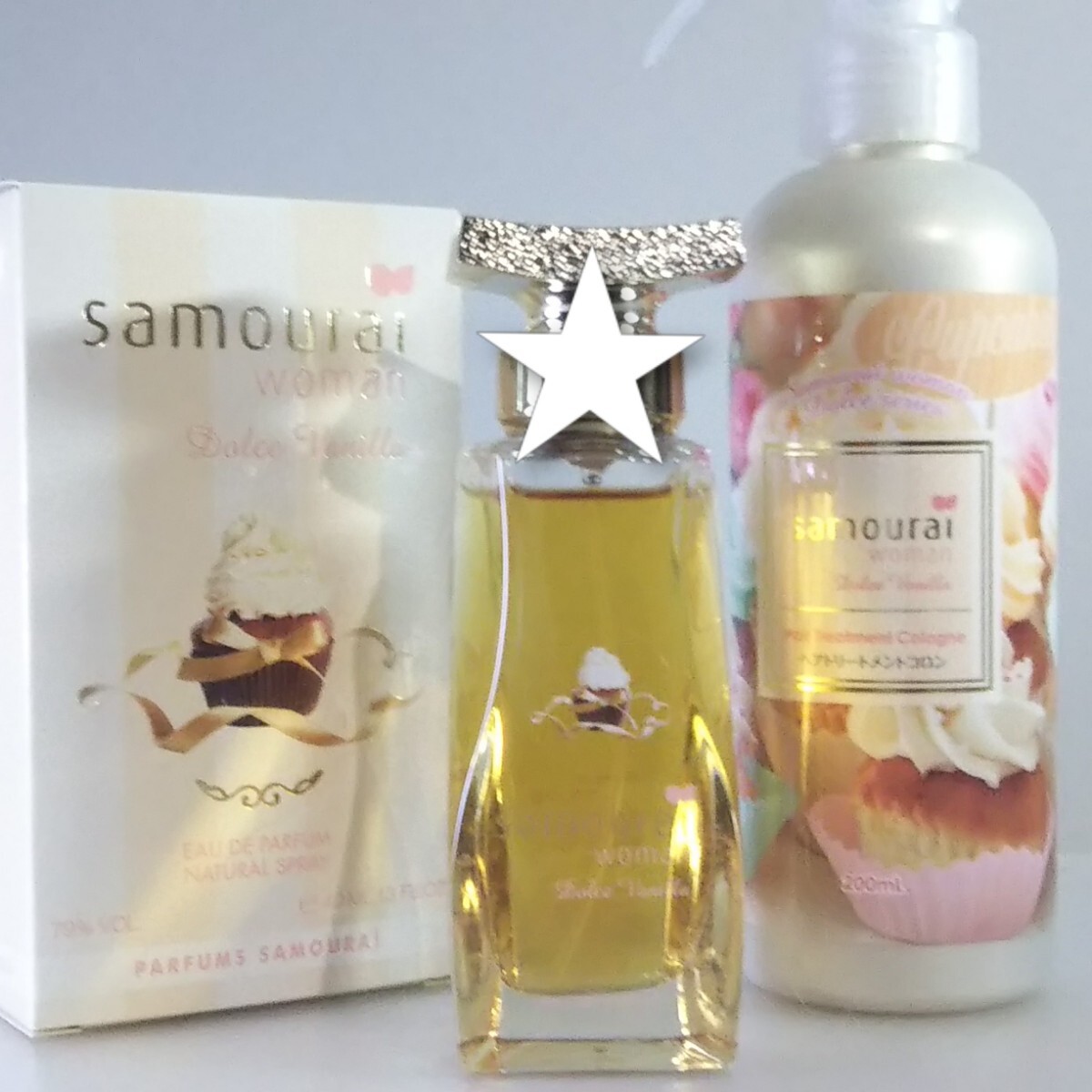 匿名/コンパクト便送込　【 used/未使用　混在set】 サムライ ドルチェ バニラ 香水 EDP 40ml ヘアトリートメント 200ml