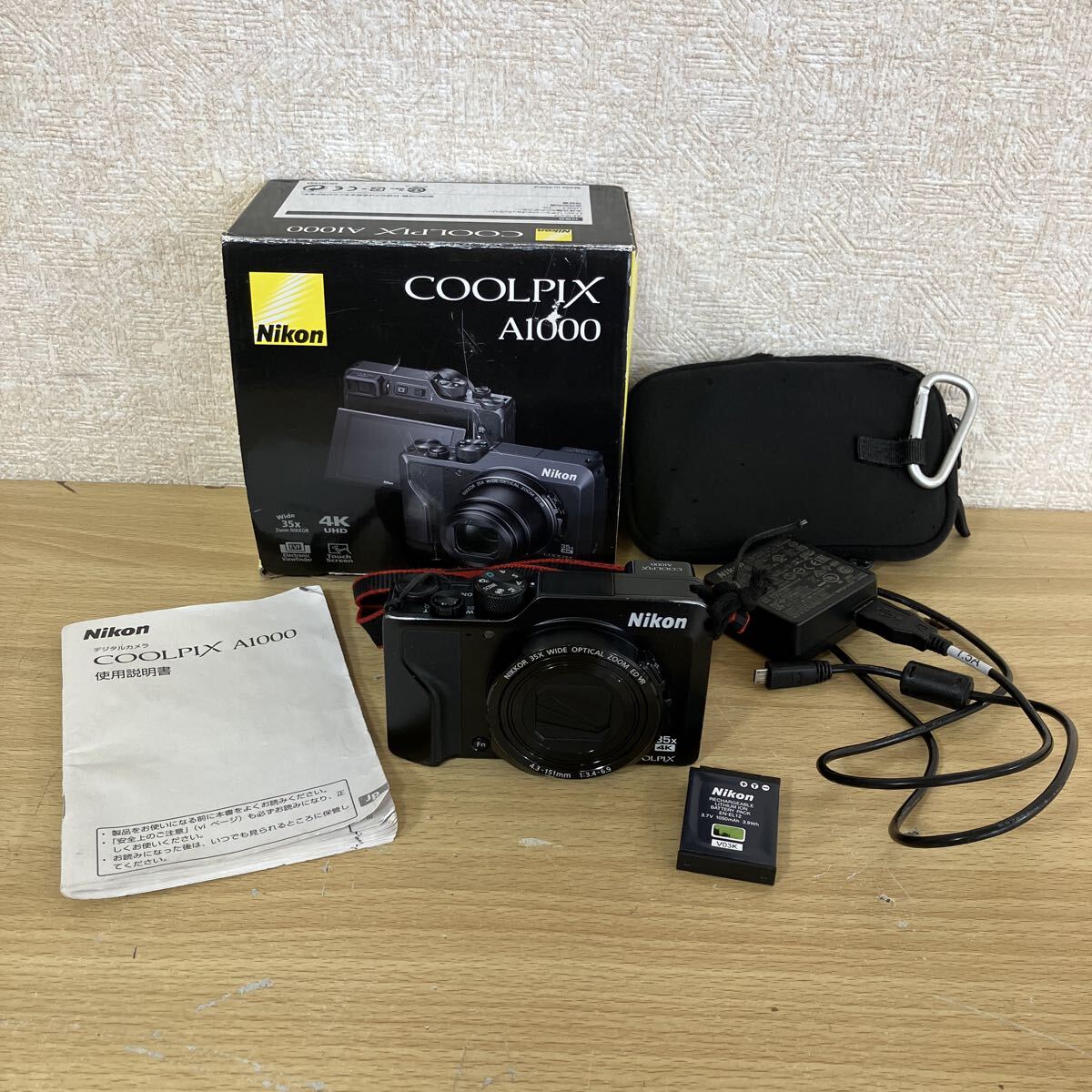 Nikon ニコン COOLPIX A1000 レンズ 4.3-151㎜ 1:3.4-6.9 デジタルカメラ コンパクトカメラ デジカメ 箱 説明書付 通電確認済 4 サ カ 1904