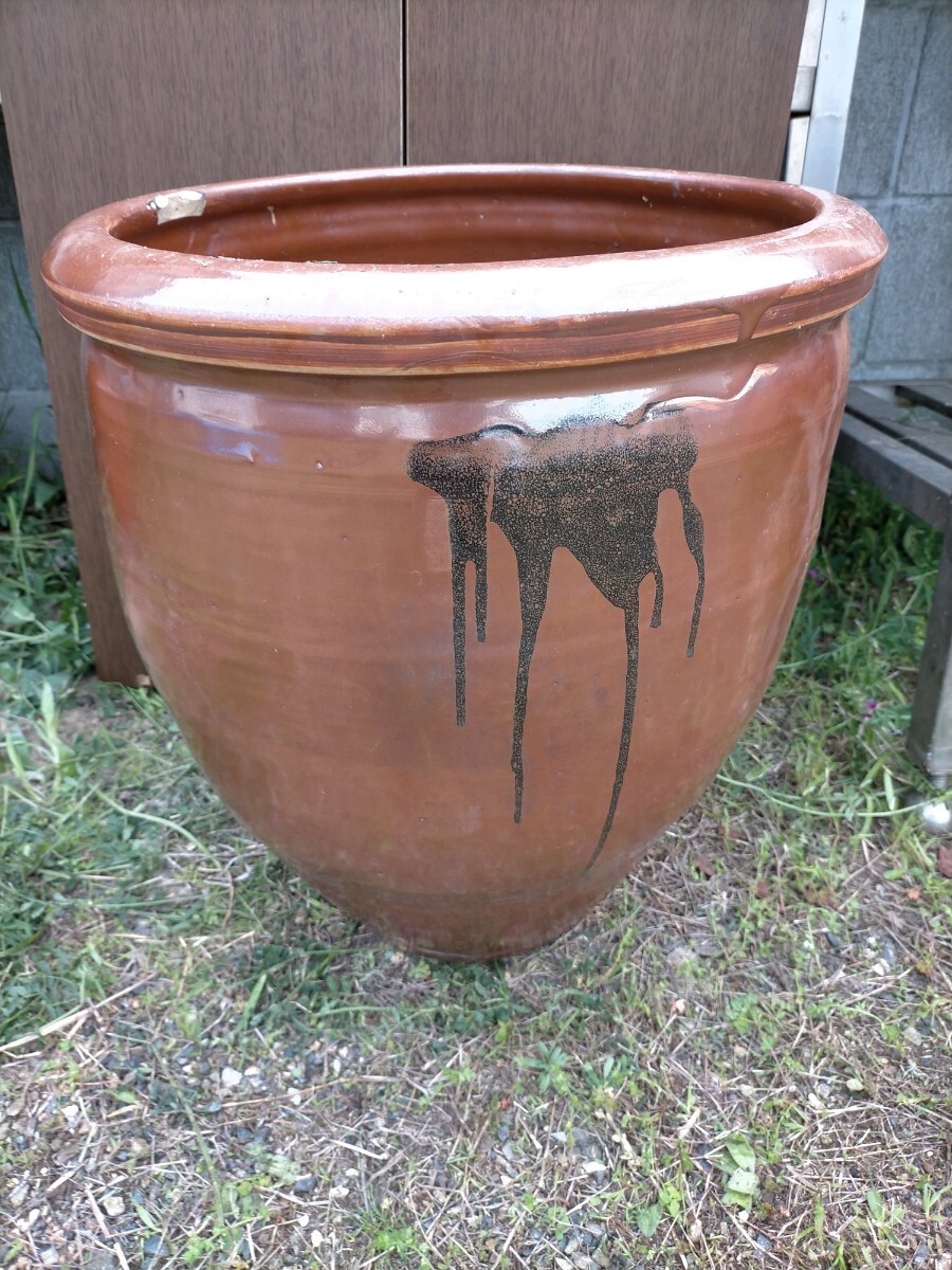 ● メダカ かめ 陶器 睡蓮鉢 メダカ鉢 陶器製 水瓶 金魚鉢●10 現物引取り　愛媛県西条市