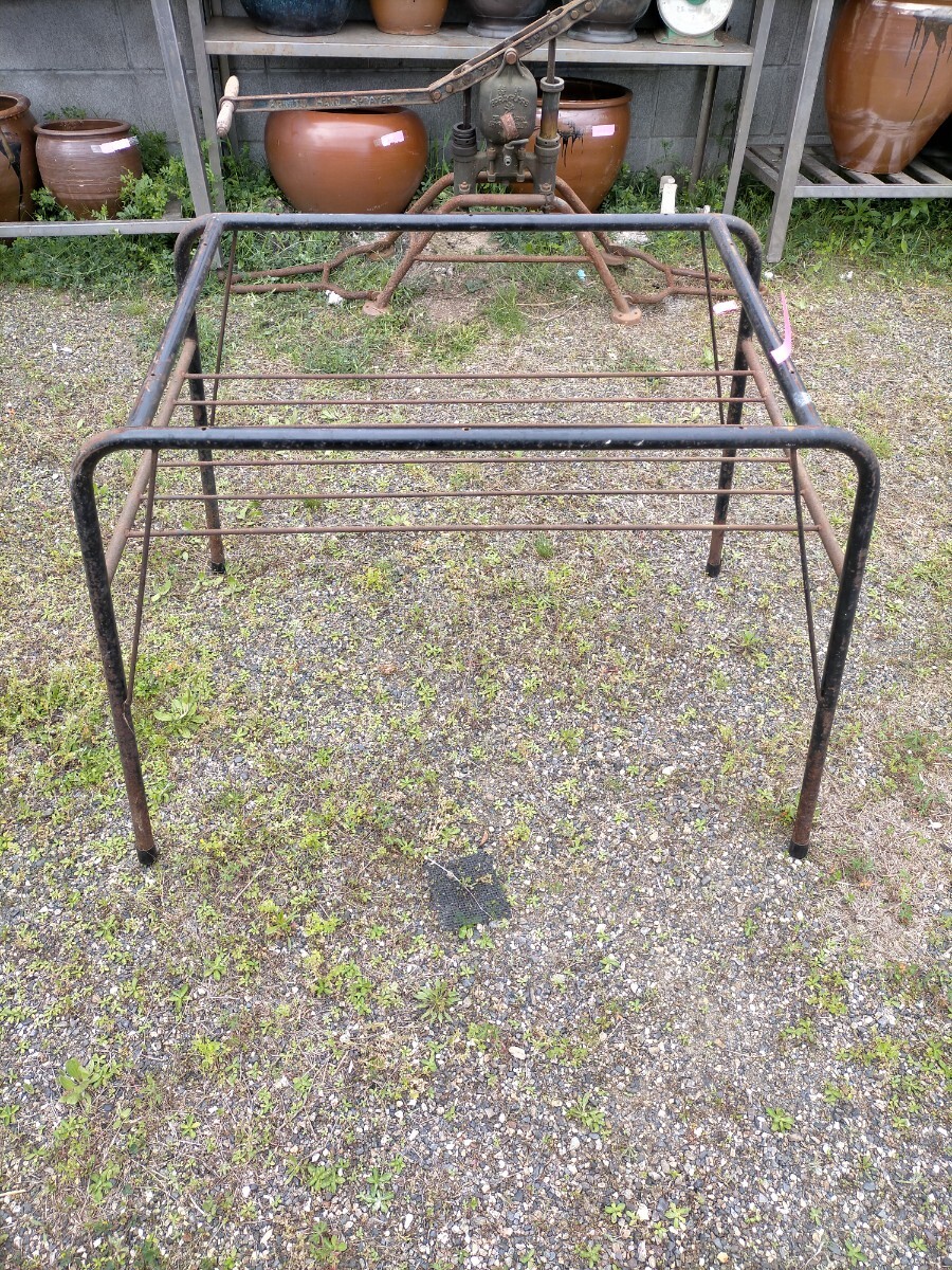 ●リメイク　 古いテーブル鉄脚　昭和レトロ●27現地引き取り希望