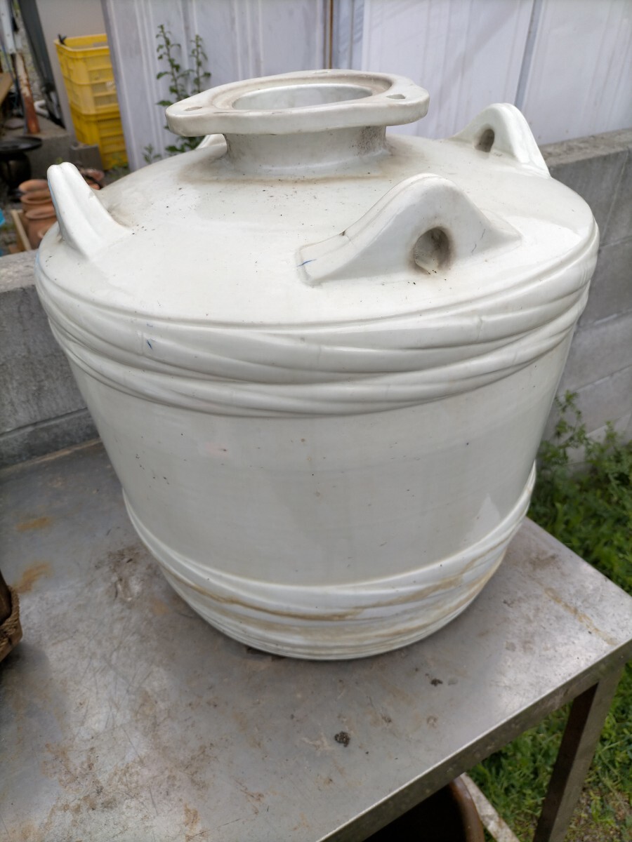 ●醤油 壺 陶器 オブジェ 時代物 昭和レトロ インテリア アンティーク 花器●22現物引取　西条市