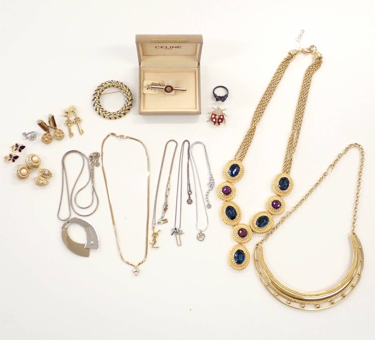 まとめ 1円～☆YVES SAINT LAURENTイヴ・サンローラン CELINE セリーヌ courreges クレージュ他 ネックレス イヤリング等 アクセサリー