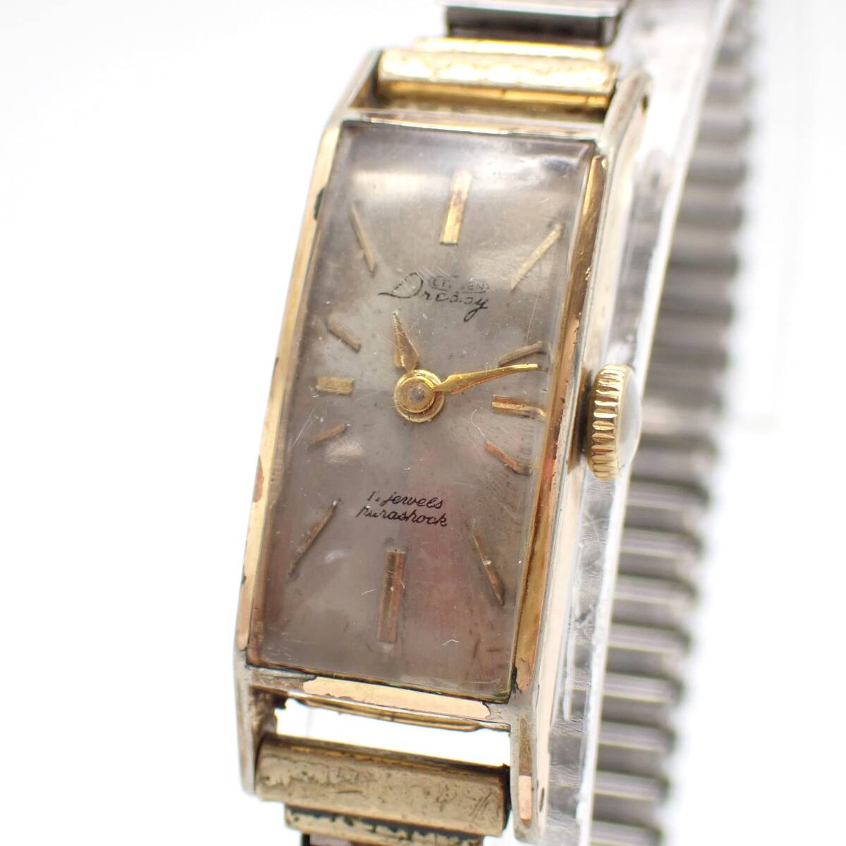 1円～☆CITIZEN シチズン 手巻き レディース腕時計 Dressy ドレッシー D4041 スクエア レクタングル アナログ 2針 アンティーク