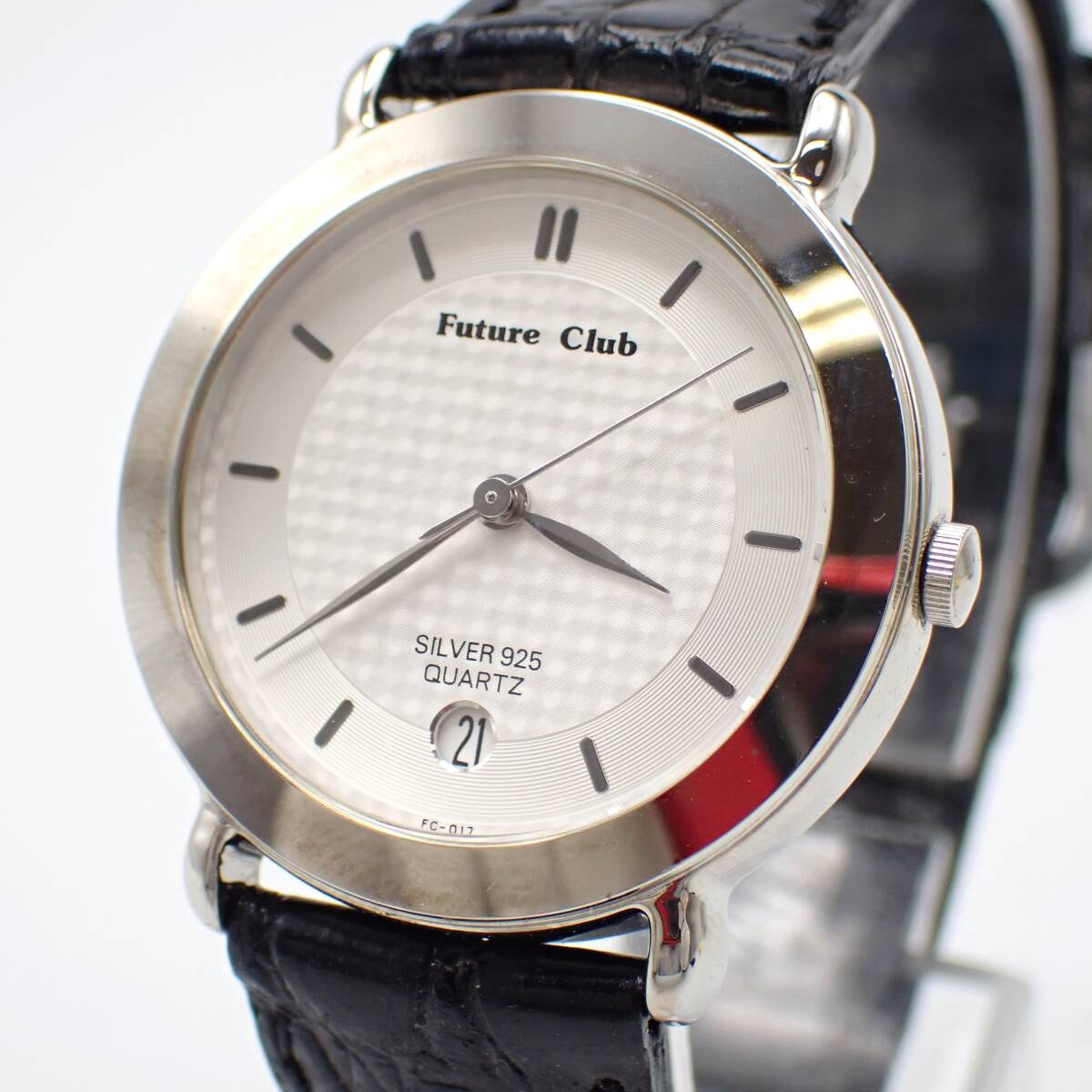 稼働品 1円～☆Future Club フューチャークラブ QZ レディース腕時計 FC-017 Silver925 白文字盤 デイト ラウンド アナログ/角0417-200
